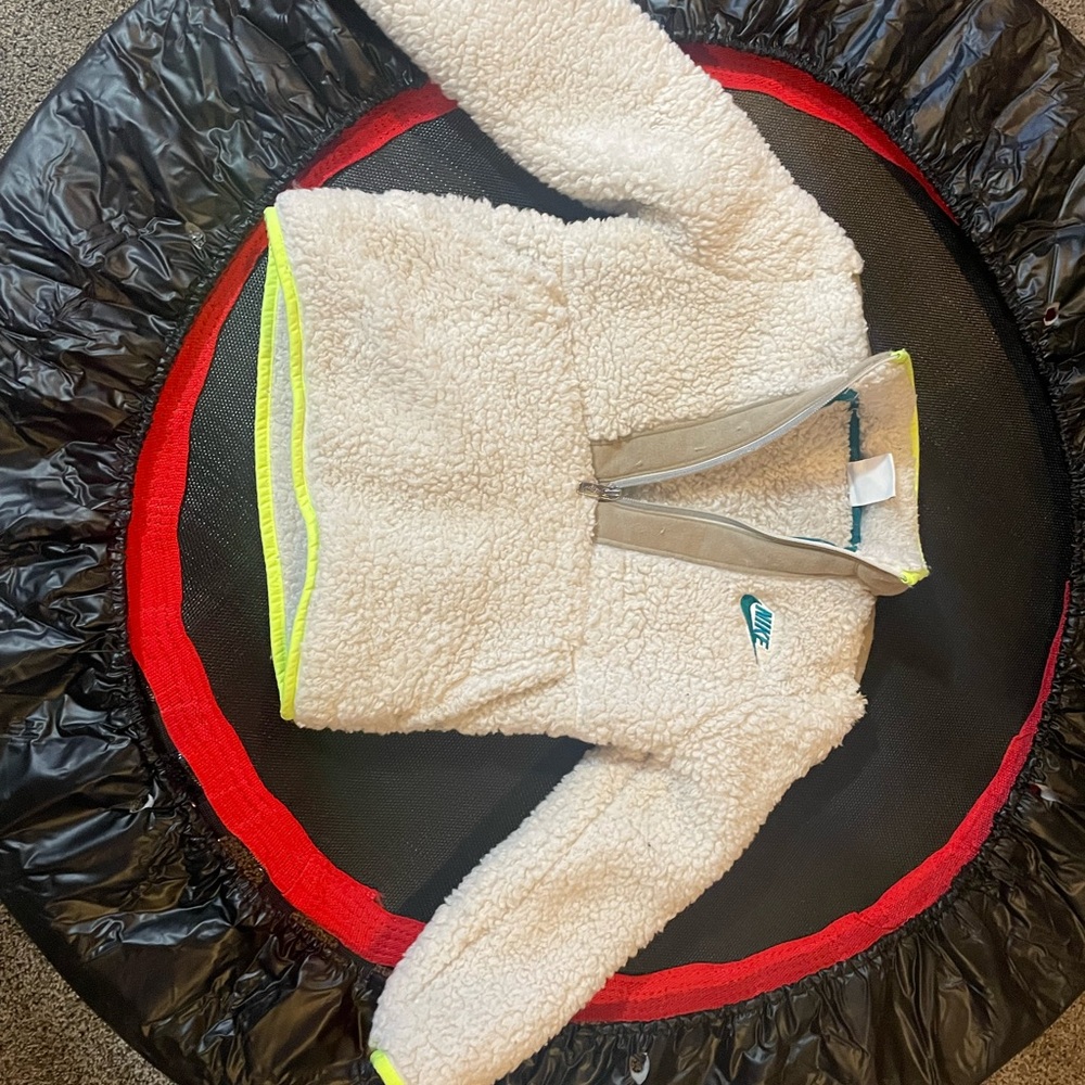 Nike Cream Fleece Jacket with Neon Highlights